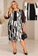 Immagine di SOPHISTICATED DRESS WITH BEADED NECKLINE IN GEOMETRIC PRINT